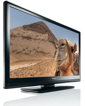 Toshiba 32cv505d. Foto: Toshiba, Montage LCD TV Fernseher Vergleich.